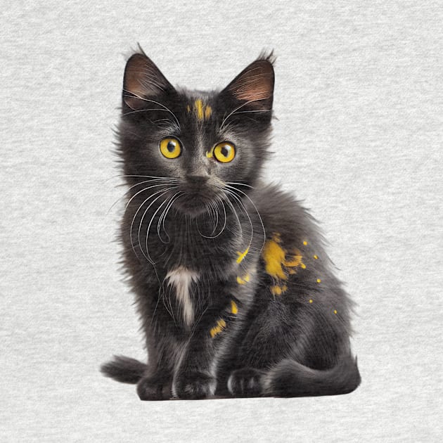 MY LITTLE CAT WITH EYES YELLOW by JequiPrint